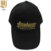Adult Unisex Black Hat Applique Logo Sport Hat 100% Brushed Twill Heavy Cotton Hat
