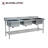 High Level Cheap Commercial Triple Kitchen Stainless Steel Sink
