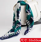 LYY 2019 Women lady Fashion Digital Print Bag Handle Band Stain Silk For Hair Scarf Hijab