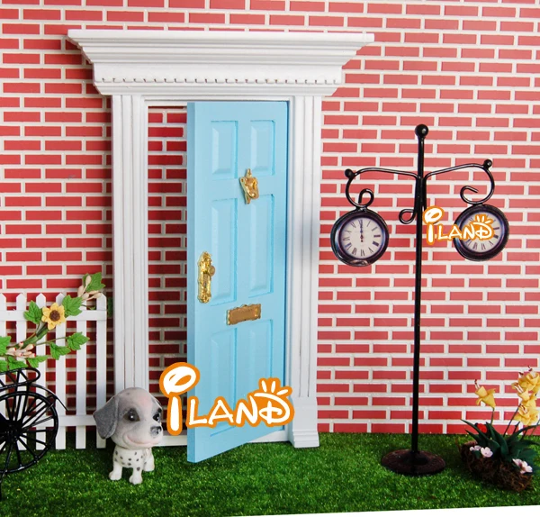 Iland Miniaturen Puppenhaus Fee Tür Holz Lackiert Außentür W/ Hardware