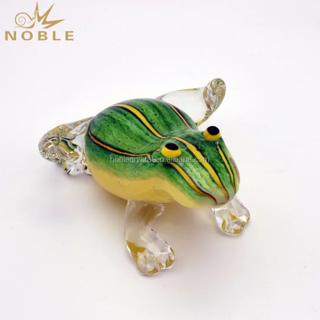 personalized frog shape handmade art glass crafts ornaments for