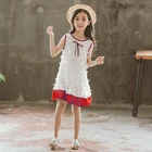 Summer latest fashion kids girls bow frock styles chiffon clothes dress