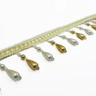Acrylic Beads Tassel Fringe Glass Beaded Fringe Decorative Bead Fringe Trimming