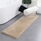 Pure color custom washable non-slip bath mat Extra Long Bathroom Runner Rug with high density pile