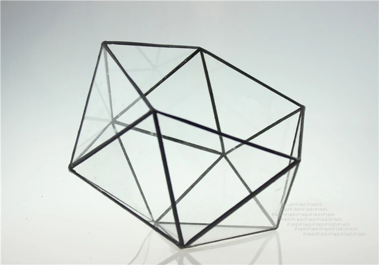 Fifteen side cutting oblique mouth hemispherical geometry retro micro glass greenhouse landscape glass