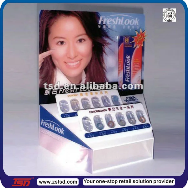 optical shop countertop acrylic display stand for contact lens, View