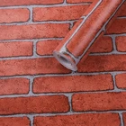 Diy Wall Decor Hot Selling New Design 3D Brick Red Wallpaper Roll Custom Home Decoration Adhesive 3 D Brick Wall Paper