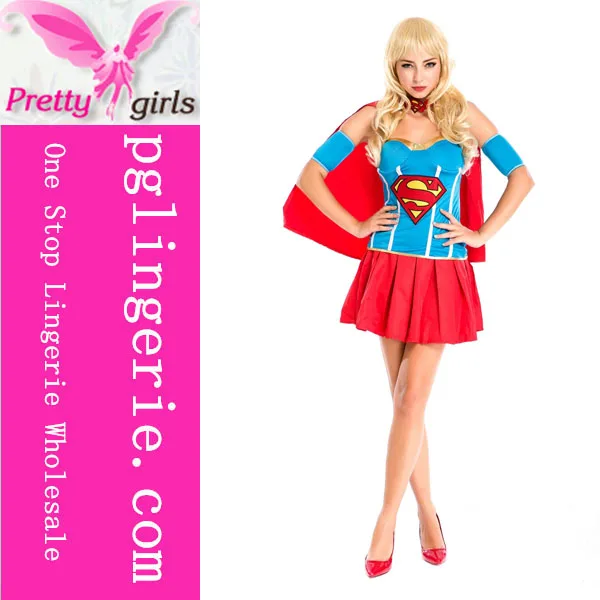 Ucuz Süper Kız Fantezi Elbise Supergirl Kostümleri