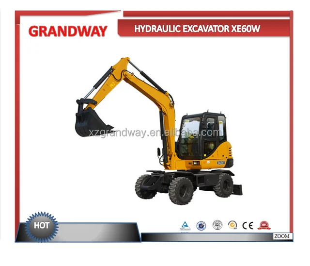 xe60w 6 ton chinese mining tunnel best mini wheel excavator