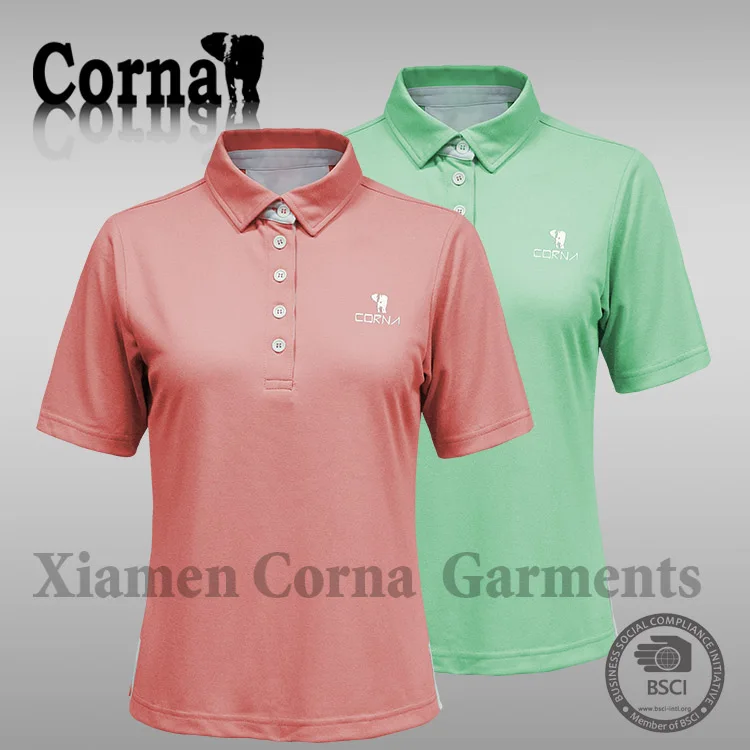 Knitted plain dyed 100% polyester china factory polo shirt with low price