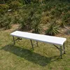 cheap white garden folding in half bench ( HDPE, outdoor,banquet,camping)