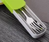 Food contact grade 304 stainless steel portable tableware, spoons and chopsticks set, children's cutlery set of three
