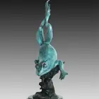AL-448 bronze standing frog sculpture animal sculpture frog sculpture metal