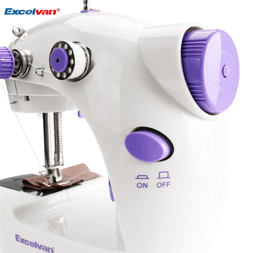 Excelvan Mini Handheld sewing machines Dual Speed Double Thread Multifunction Electric Automatic Tread Rewind Sewing Machine 2