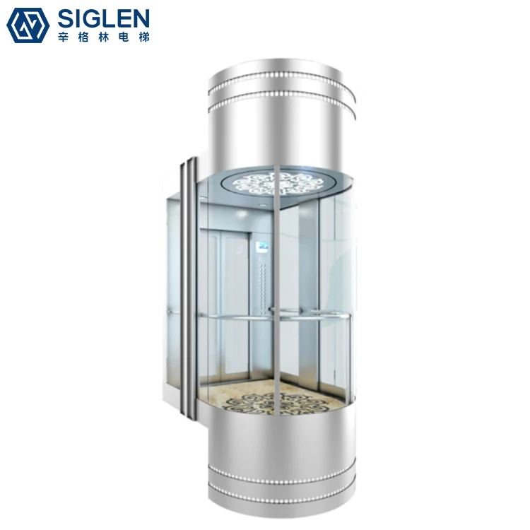 China manufacturer used panoramic glass elevator and lift supplier SIGLEN designed beatiful glass home elevator and lift