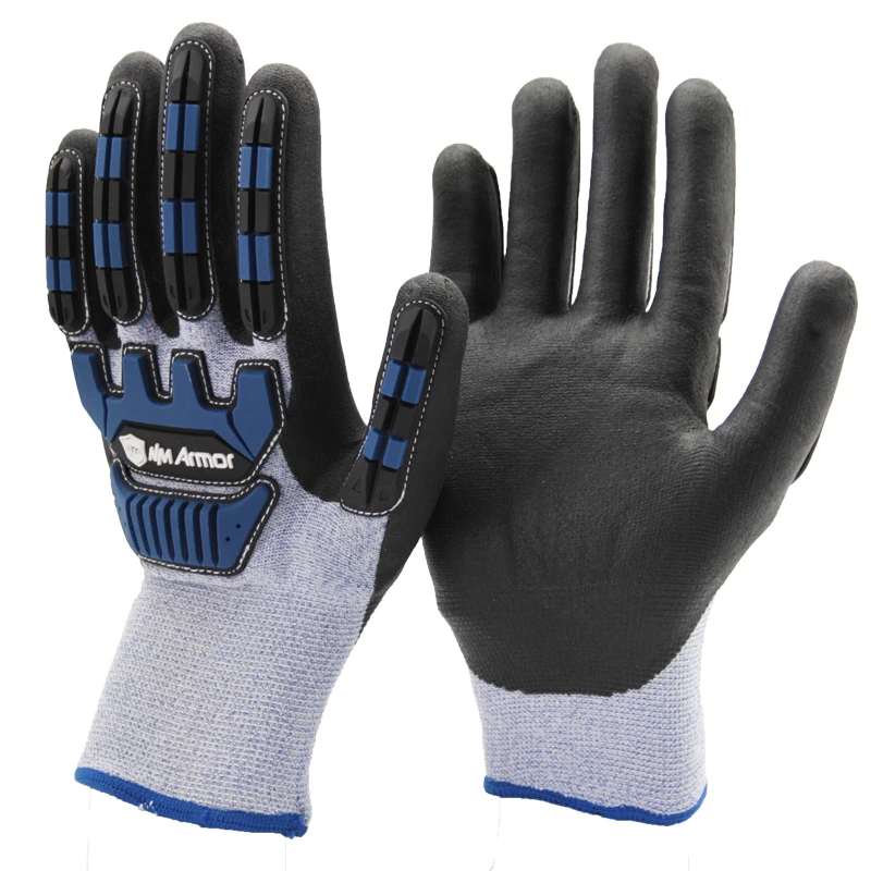 NMSAFETY ANSI cut A4 TPR impact resistant,CE anti cut level D winter mechanic gloves