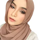 high quality malaysia women pearl chiffon hijab muslim Wholesale scarf Solid color With gold powder headscarf Scarves