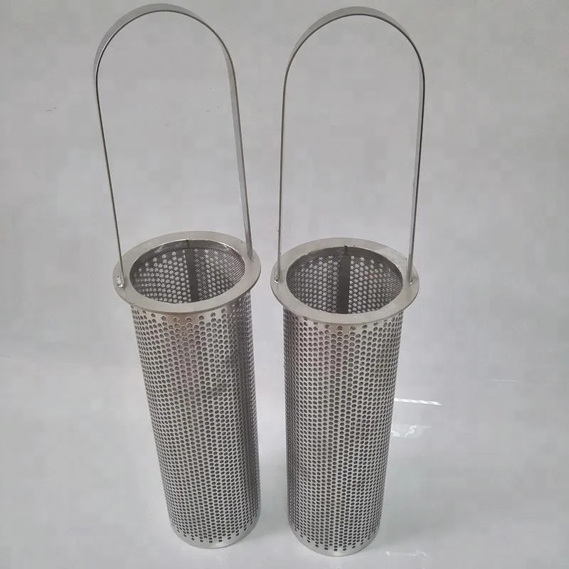 Stainless Steel Cylinder Filter Screen Filter Basket for Food and Liquid Filtration