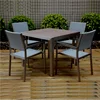 Hotel Wholesale poly wood yard dining table sets cane Rattan Wicker Outdoor patio square cafe table and chair Garden furniture