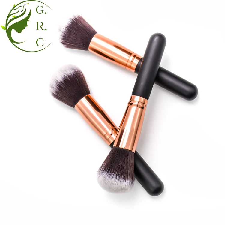 Single Rose Gold Kabuki Face Makeup Blush Loose Powder Brush