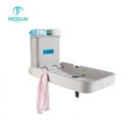 Anti-bacterial PE Wall Mounted Fold-able baby diaper unit Baby Changing Station