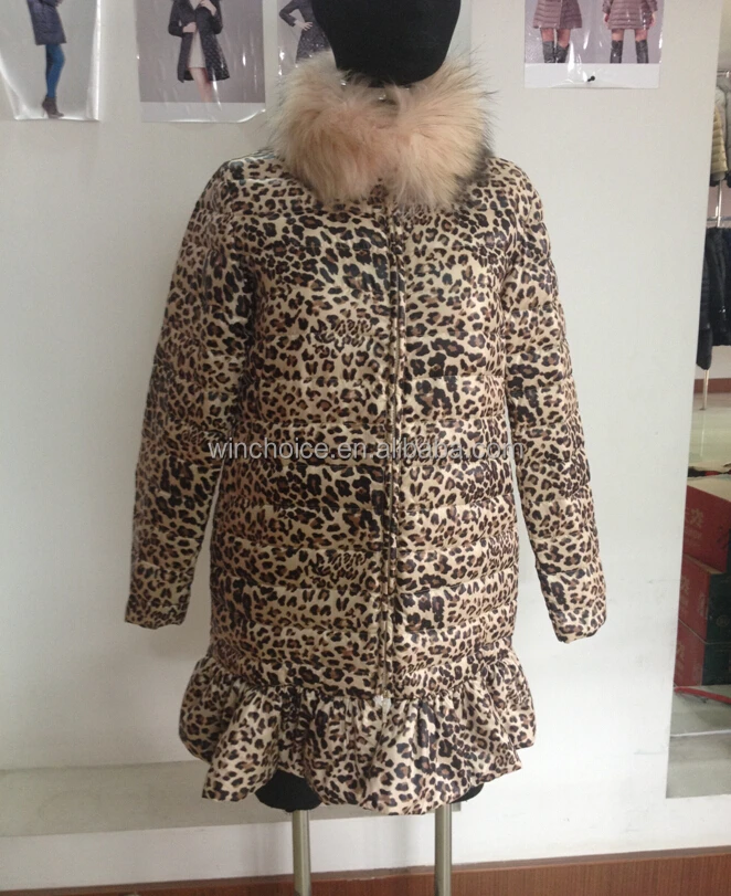 Leopard ladies down jackets