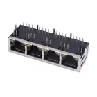 RJ45 Connector Plug with Magnetic 100M Ethernet 1*4 Ports and 90 Degree
