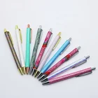 novelty peacock tail pattern gold glitter shimmery premium metal ball Pen