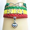 Infinity National Eritrea Bracelet Heart Charm Love Ethiopia National Flag Bracelet Bangle Jewelry For Woman and Man