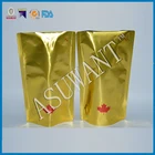 Pure gold printing activated carbon plastic bags/heat seal stand up active carbon bag