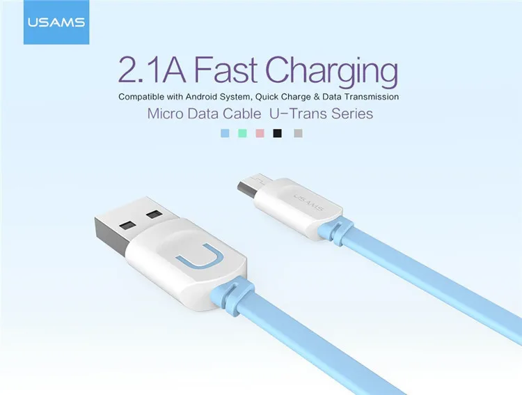 USAMS U-Trans Series 1M colorful micro USB charging cable for iPhone and type-c data charger wire - ANKUX.COM
