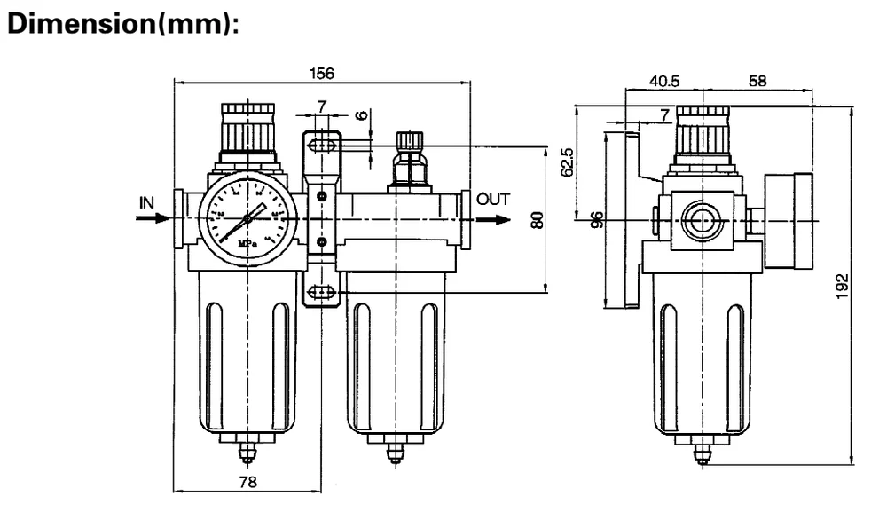 filter regulator and lubricator combination, View air filter regulator