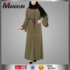 Fancy Army Green Flare Sleeve Muslim Women Dress Fashion Latest Burqa Design Abaya