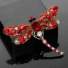 BR8001 Huilin Clothing accessories elegant Crystal Dragonfly Brooch multicolored enamel dragonfly brooch delicate brooches