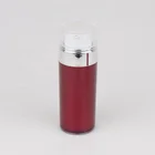 Luxury double wall red color acrylic personal skin care cosmetic airless bottle