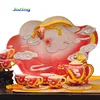 Chinese National Culture Chinese Dragon Kung Fu Tea Ware Ceramic Tea Tasting Cup Set with Tea Ware Tray