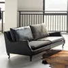 New rock black leather sofa lounge gothic furniture 3 people
