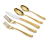 Inox stainless steel silver and gold plated cutlery set, besteck tableware rose gold silverware set 20 piece