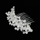 High quality Elegant Silver Leaf Alloy Diamond Bridal Hair Comb Wedding Headpiece with Crystal