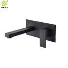 One handle Gold black 304 stainless steel brushed water tap hidden wall mounted concealed square basin bathroom faucet