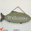 Fish "Welcome" Vintage Hanging Antique Painted Wood Sign