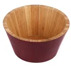 Custom cheap health care red small bamboo soup salad color bowl for kitchen