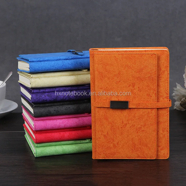 leather cover pu notebook business diary notebook and pen gift