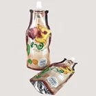 150ml 200ml 330ml custom fruit juice aluminum foil plastic bottle shaped pouch with spout