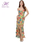 OEM Wholesale Women Clothing Ruffle Wrap Trendy Floral Bodycon Dress