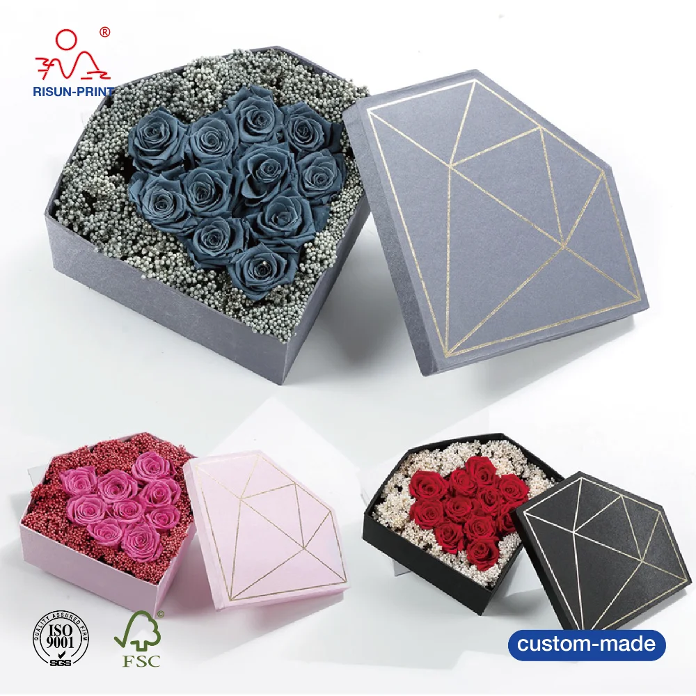 elegant decorative flowers paper gift box, valentine day gifts