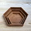 Hexagon cheap wooden food tray