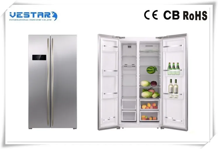 220v R600a solar no frost side by side refrigerator double door refrigerator for home kitchen with CE certificate