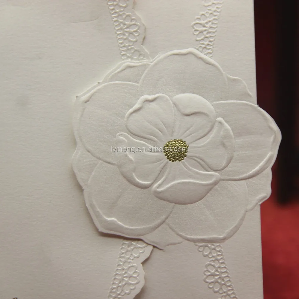 card with embossing flowers/ party invitation greeting cards