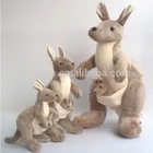 Funny Cute soft plush kangaroo family with baby